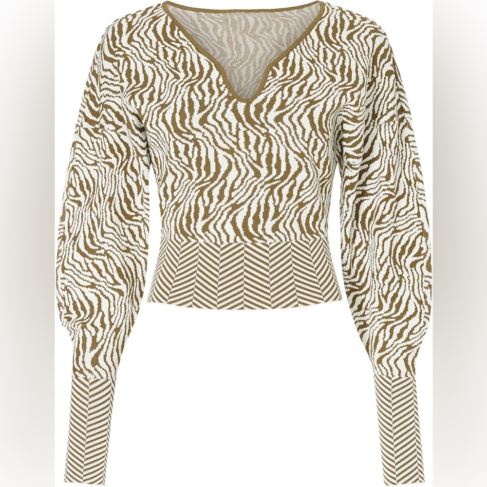 Elegant Zebra Patterned Women's Blouse